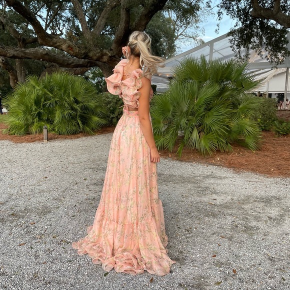 Ieena Mac Duggal Ruffle Pink Multi - Picture 4 of 4